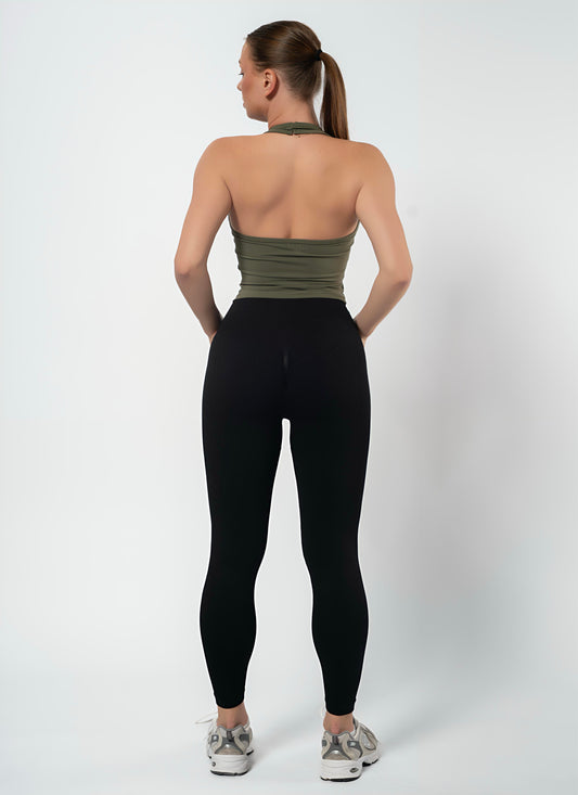 HALTER CROP TOP-Green