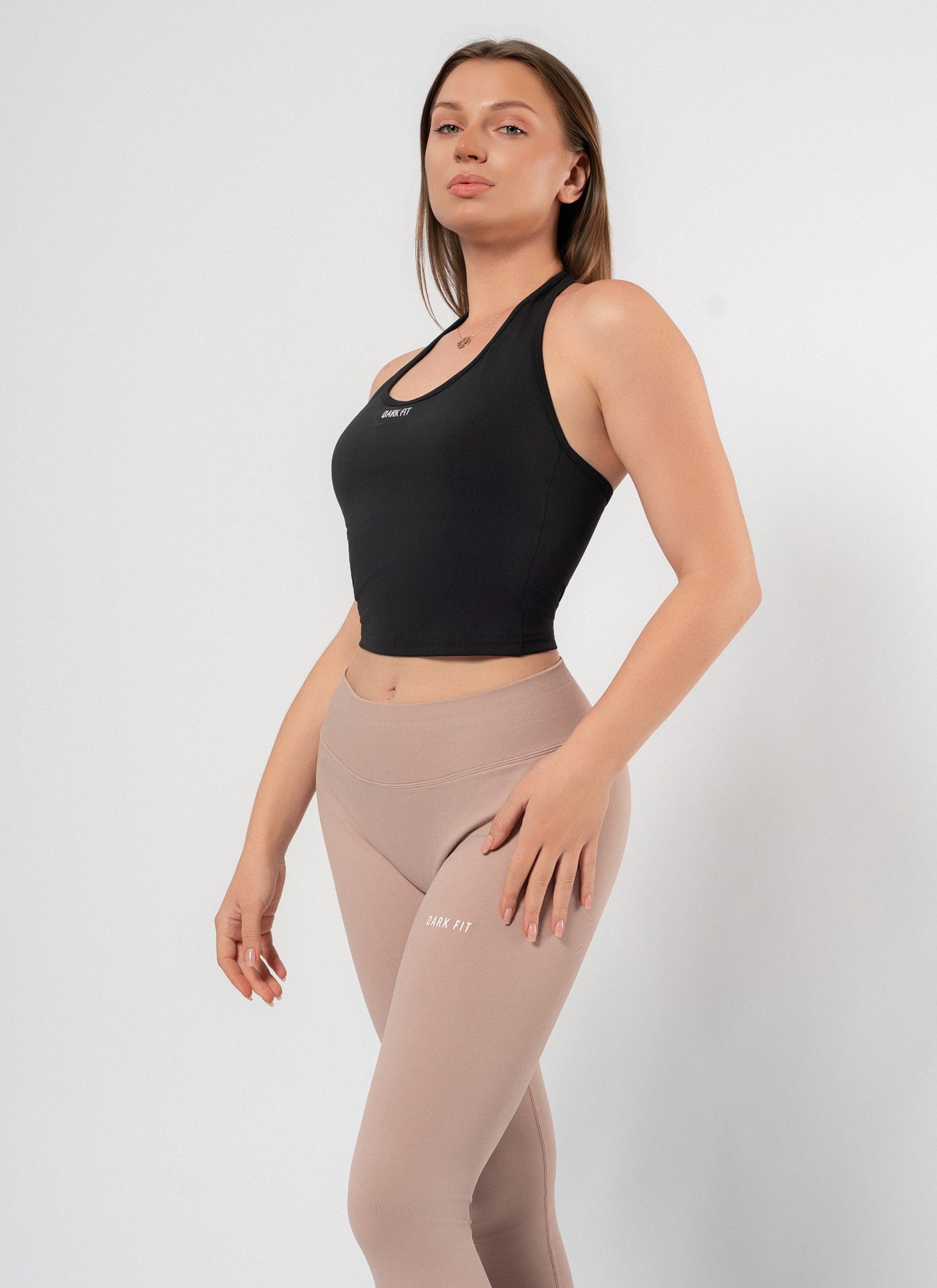 HALTER CROP TOP-Black