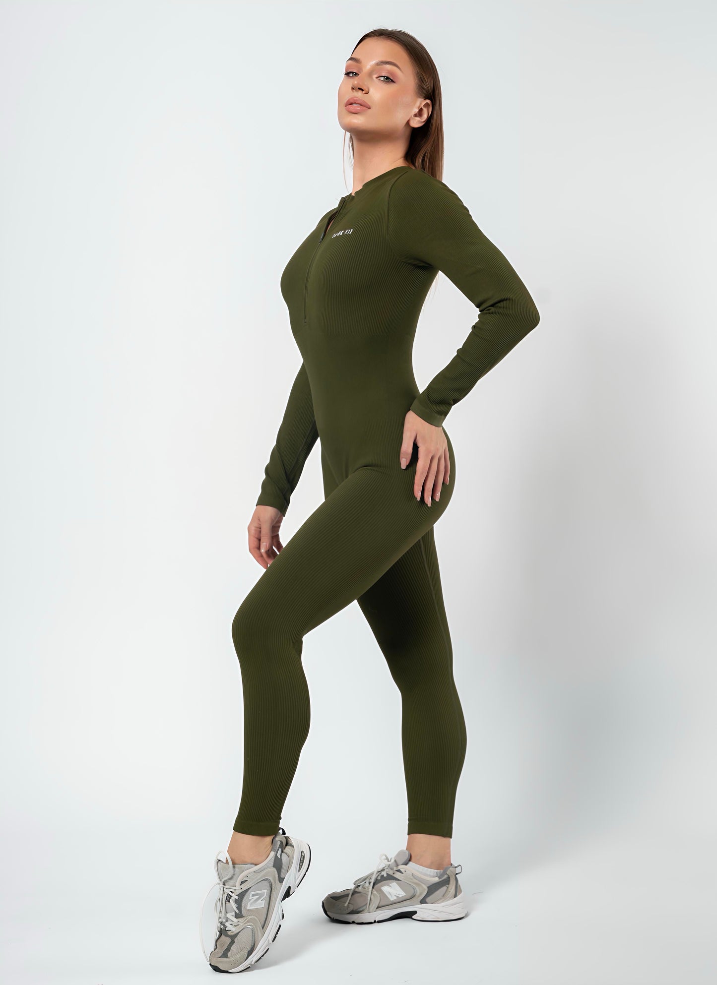 ZIP FRONT JUMPSUIT -Green