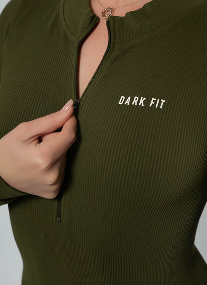 ZIP FRONT JUMPSUIT -Green