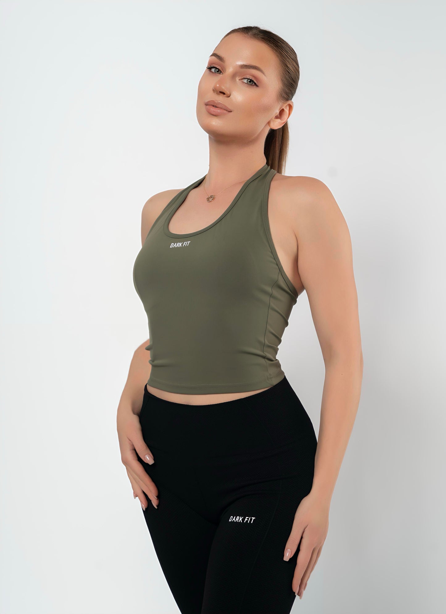 HALTER CROP TOP-Green