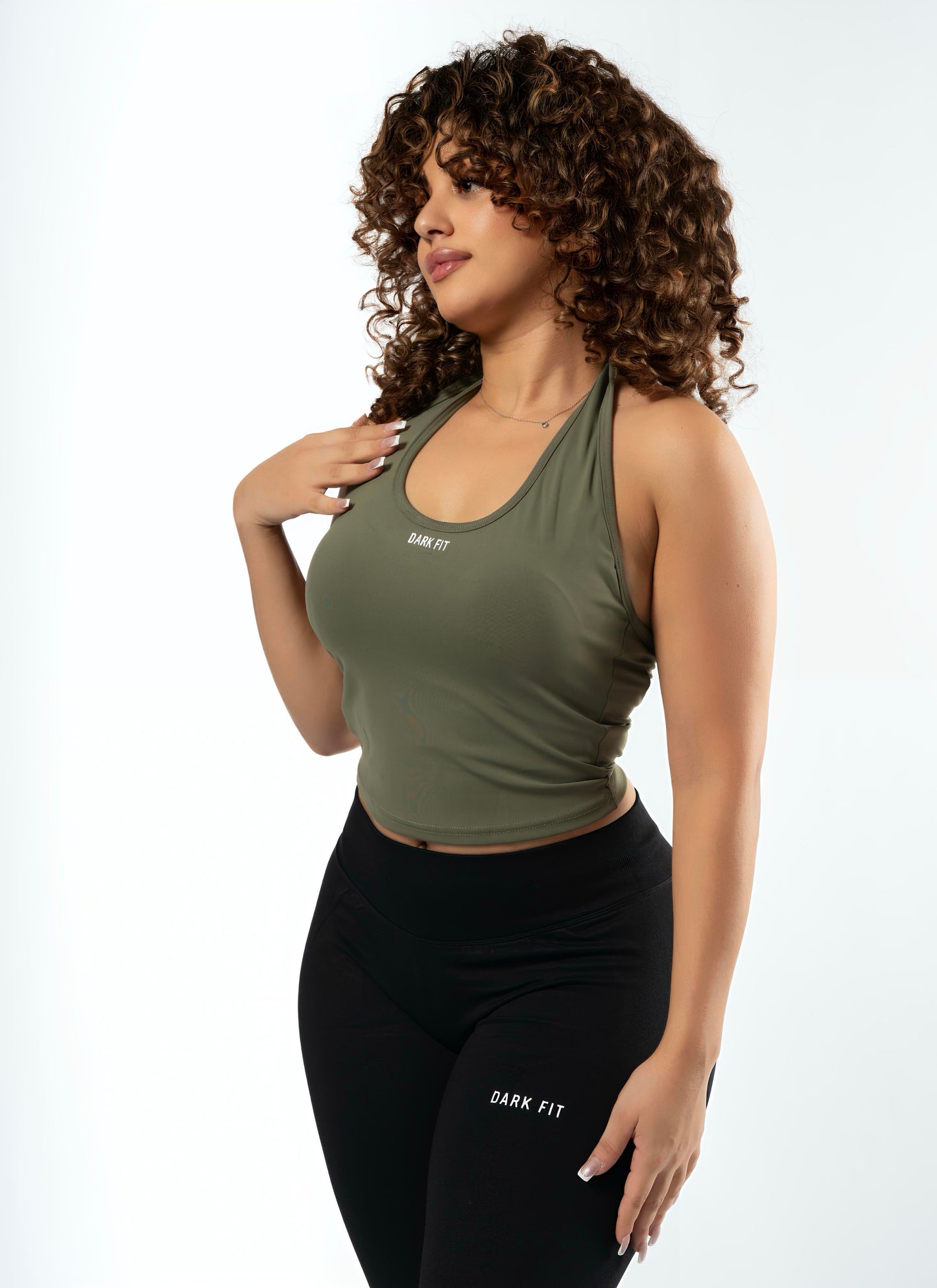 HALTER CROP TOP-Green