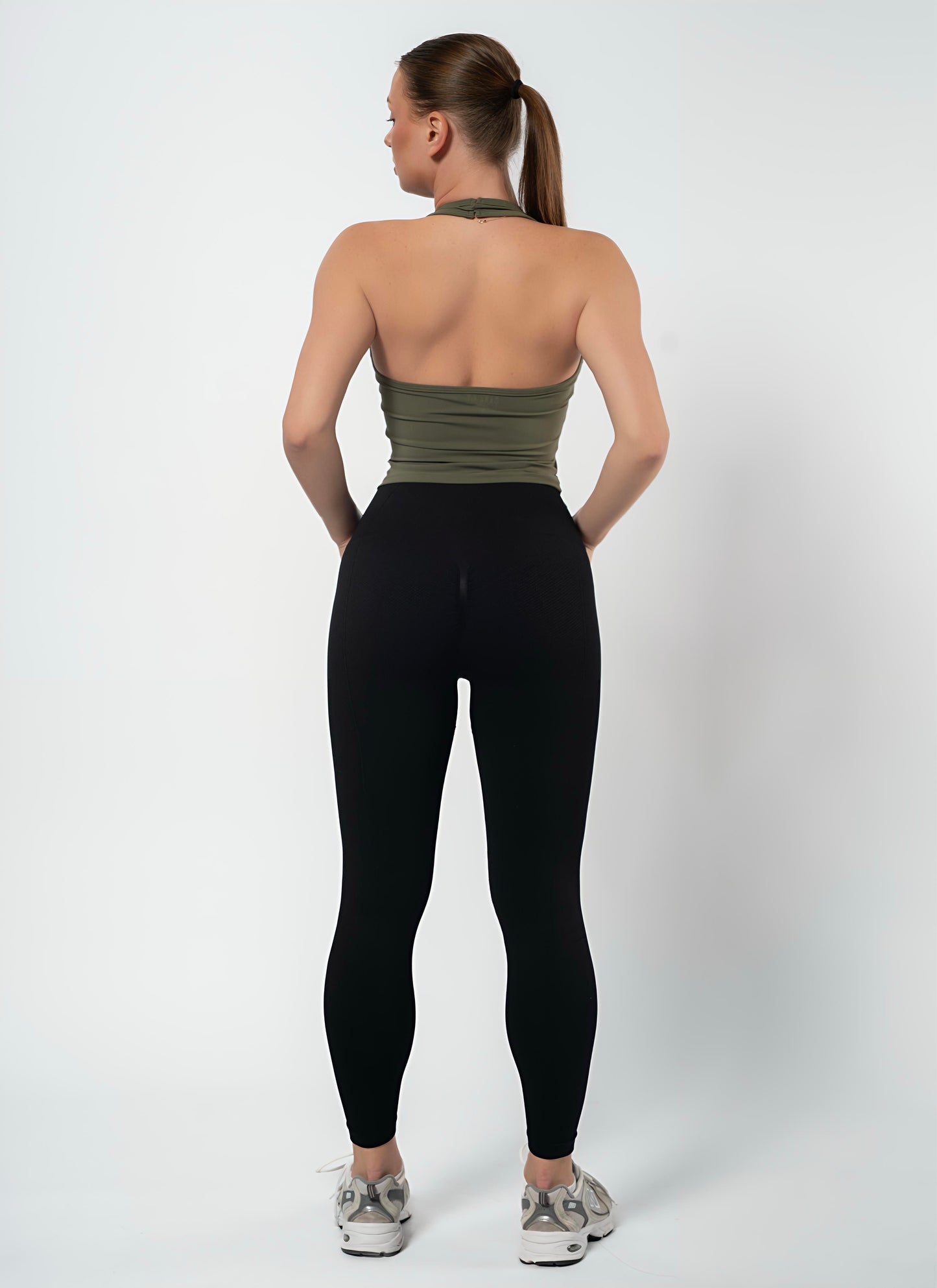 HALTER CROP TOP-Green