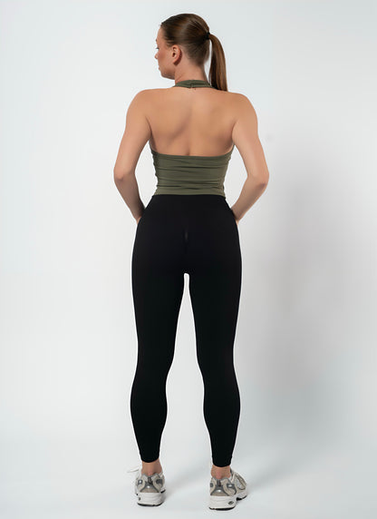 HALTER CROP TOP-Green