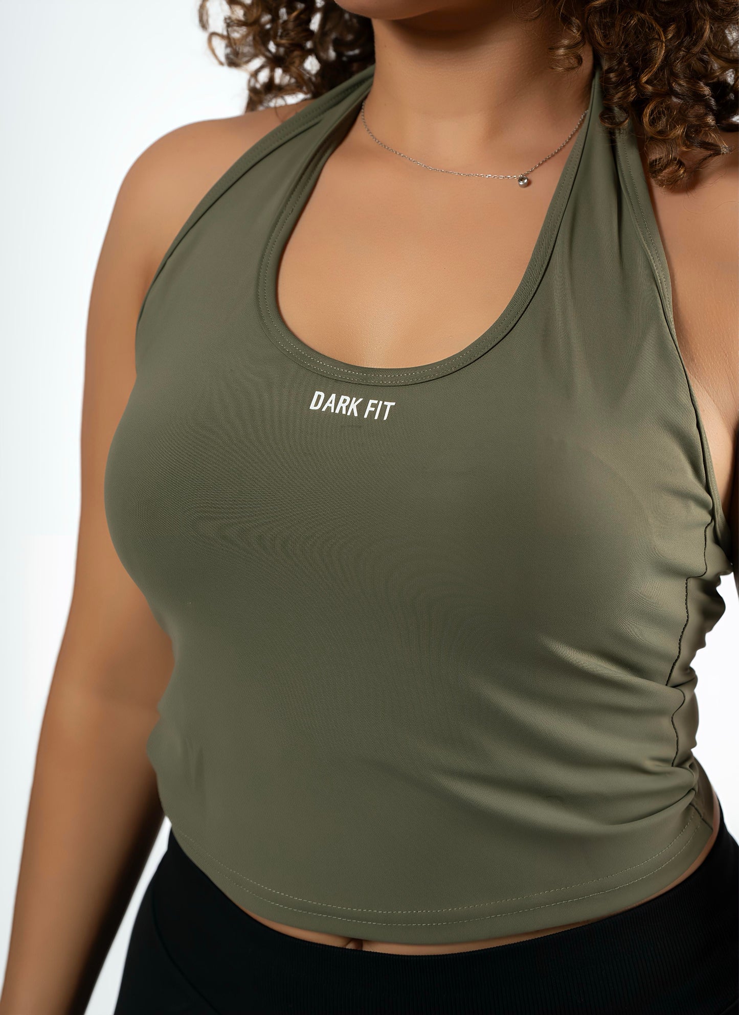 HALTER CROP TOP-Green