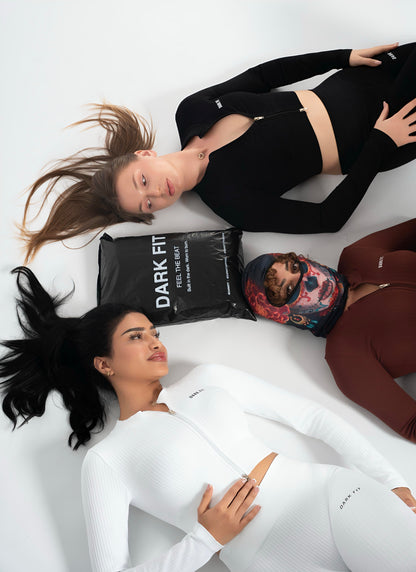 RIBBED ZIP SET (2-PIECE)-black