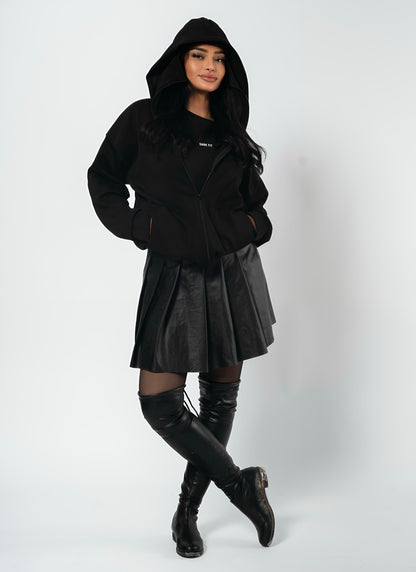BALACLAVA STYLE – FULL ZIP HOODIE -Black