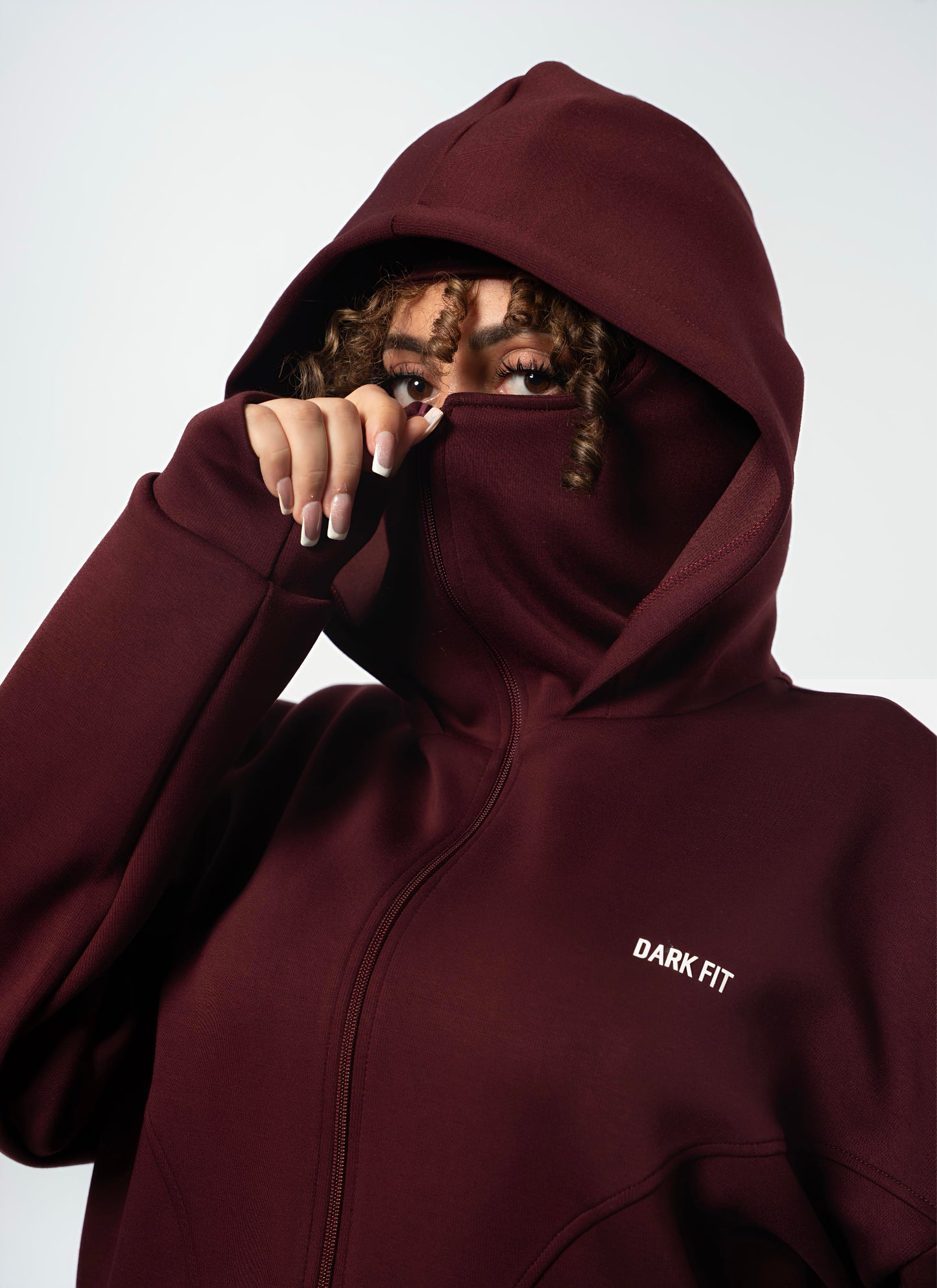 BALACLAVA STYLE – HOODIE -Wine Red
