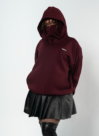 BALACLAVA STYLE – HOODIE -Wine Red