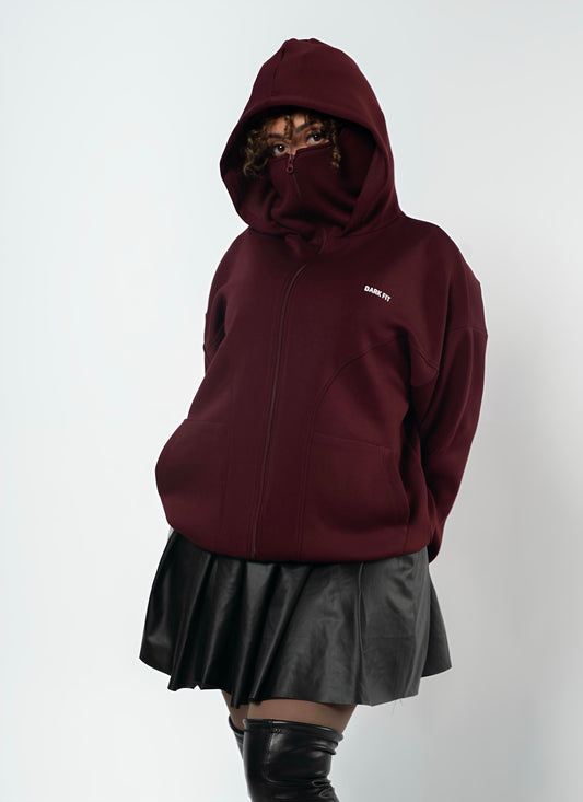 BALACLAVA STYLE – HOODIE -Wine Red