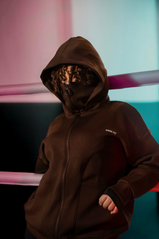 BALACLAVA STYLE – HOODIE -Brown