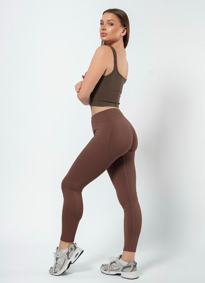 Everyday High Waisted Leggings | Brown