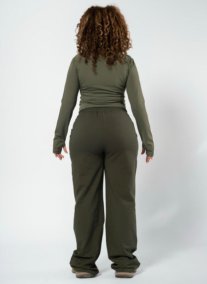 Straight Leg Joggers -Green