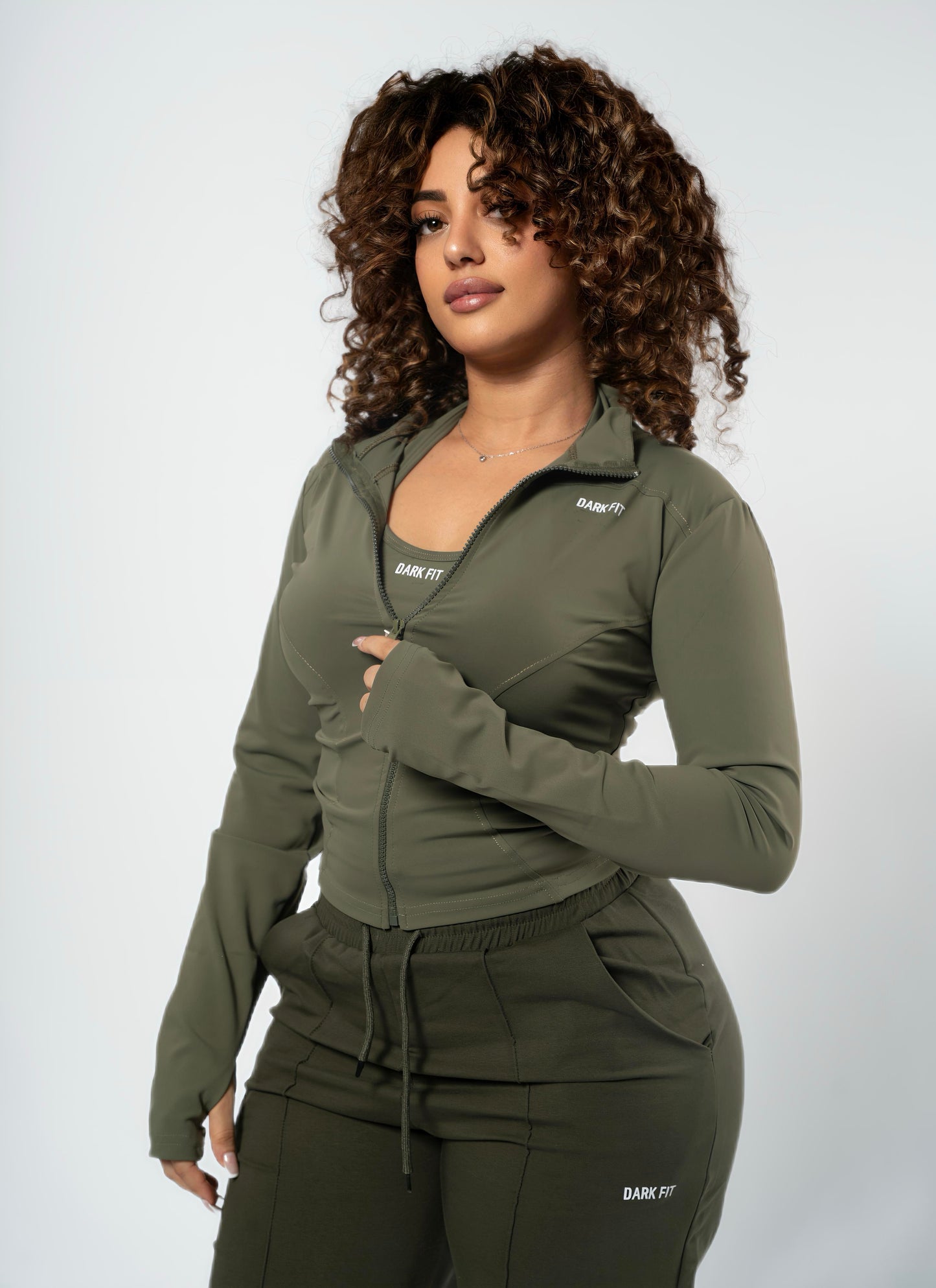ZIP UP JACKE Training -GREEN
