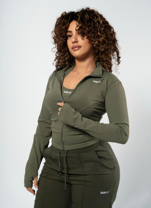 ZIP UP JACKE Training -GREEN