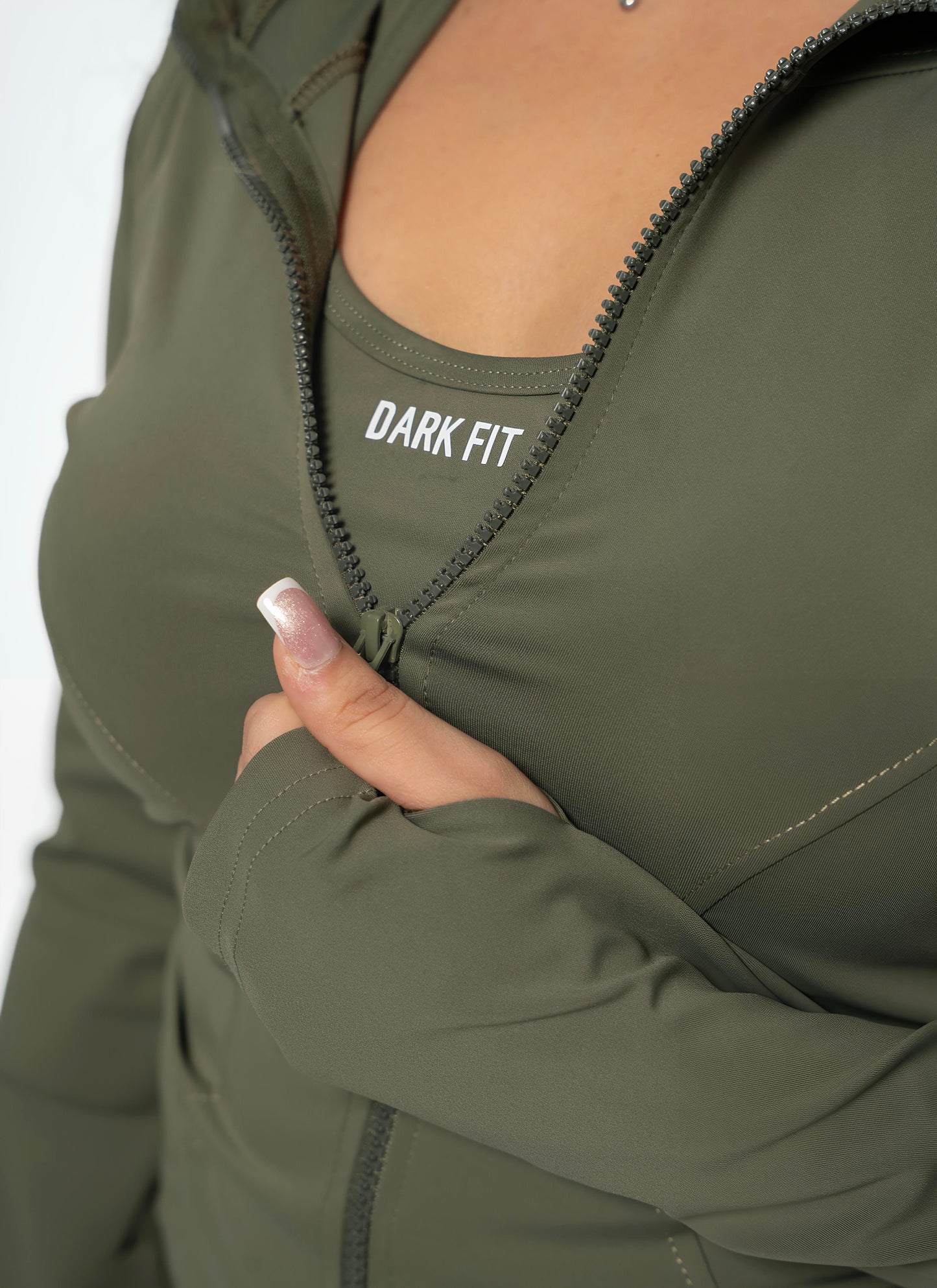 ZIP UP JACKE Training -GREEN