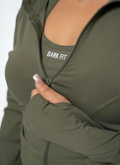 ZIP UP JACKE Training -GREEN