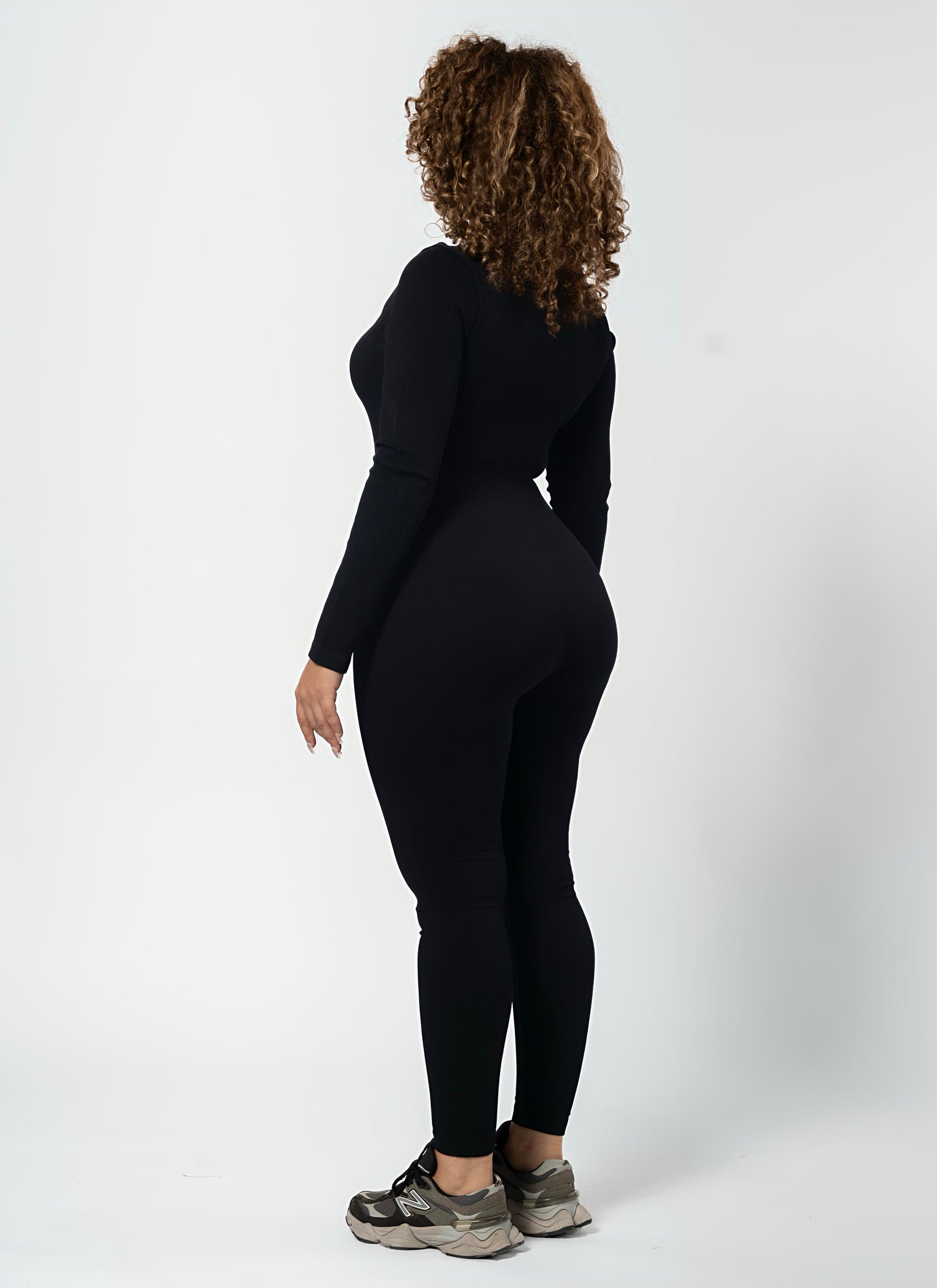 ZIP FRONT JUMPSUIT -Black