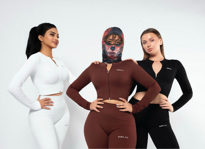 RIBBED ZIP SET (2-PIECE)-black